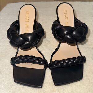 Stuart Weitzman black braided heels EU 38/ US 8